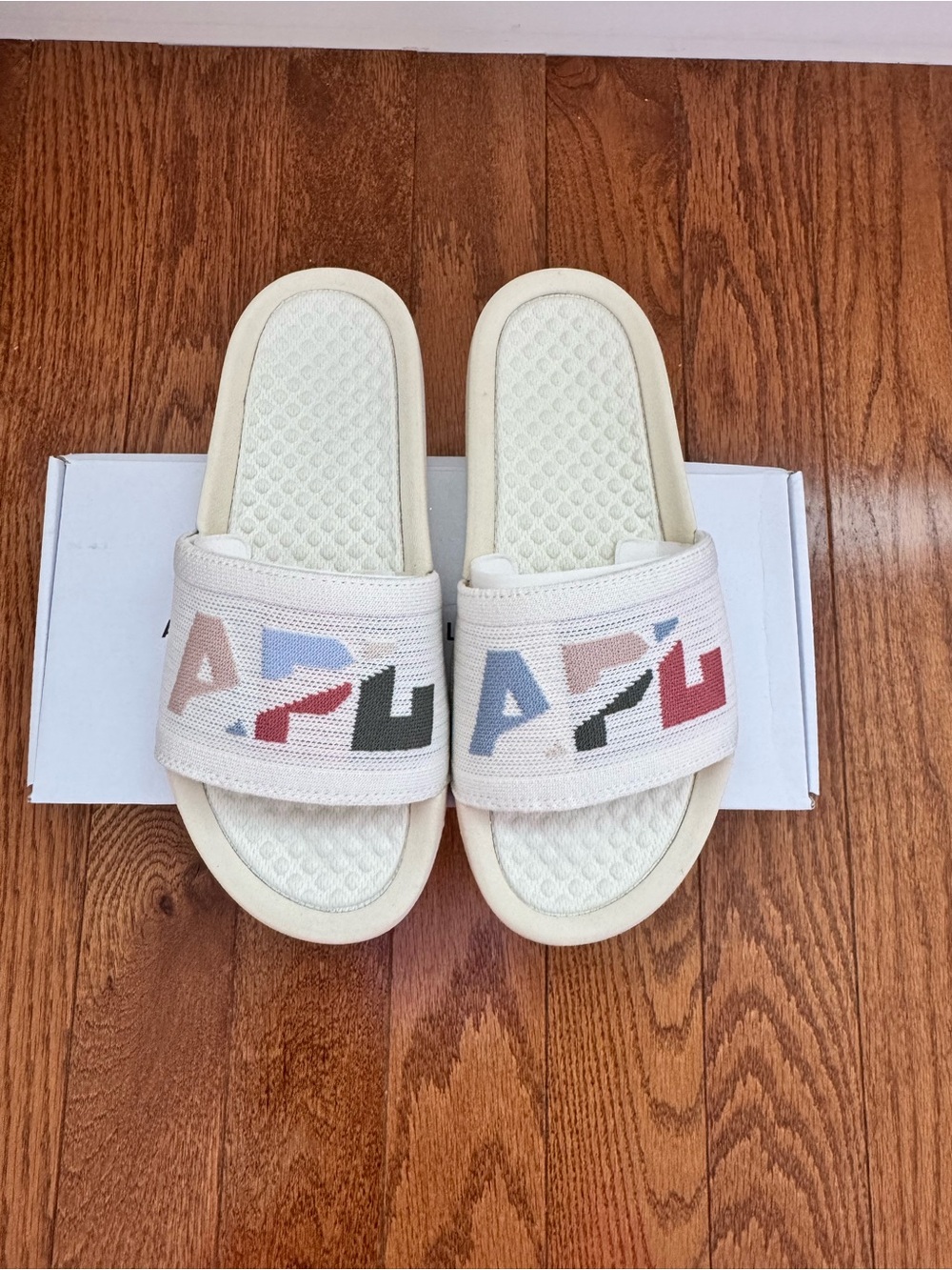 APL Women's BL Techloom Slide in Pristine with Pastel Blocks